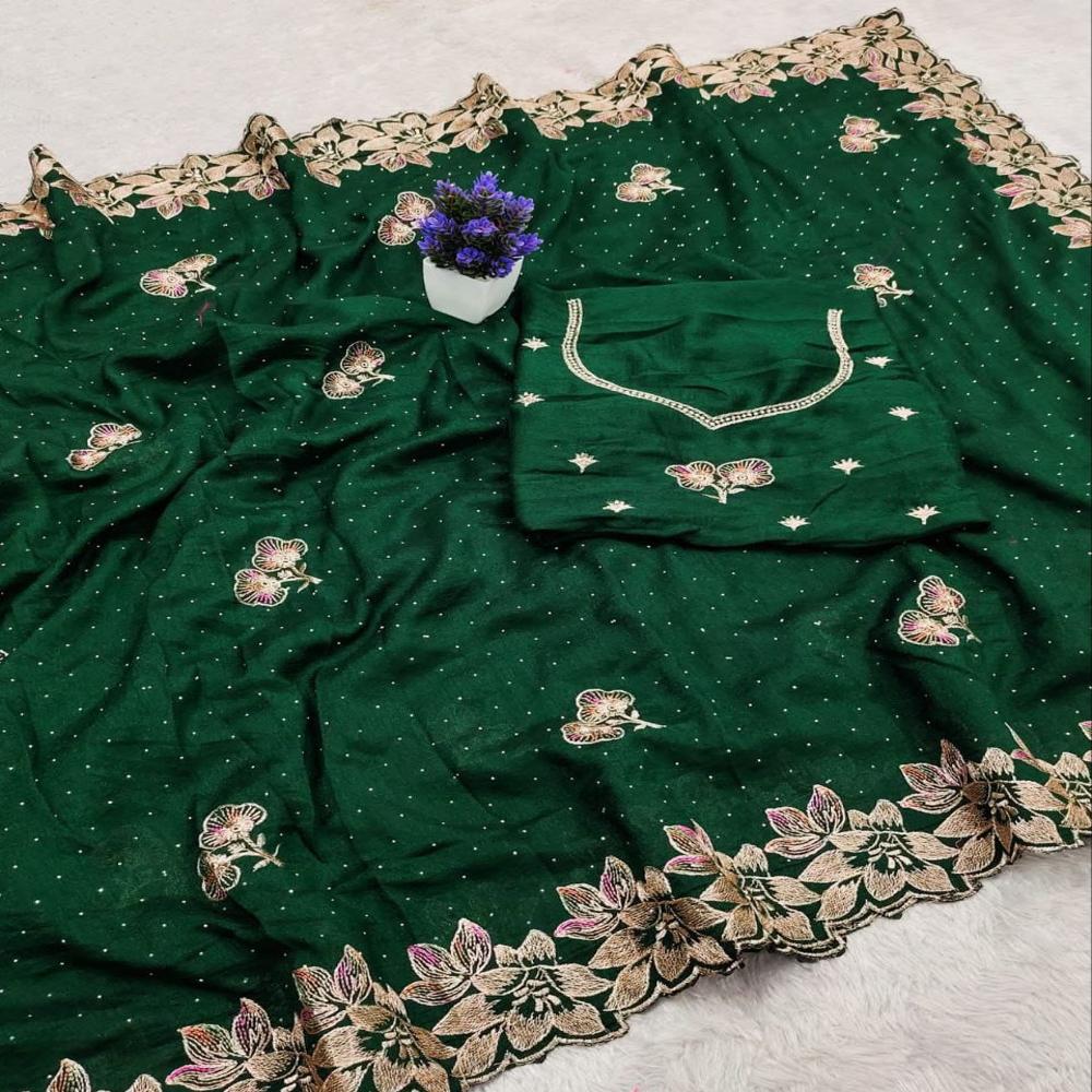 Vichitra Silk Saree - Color: Multicolor