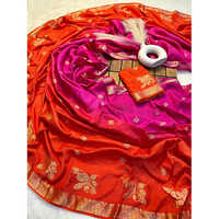 2D Pure Muslin Silk Shaded Saree