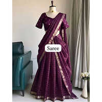 Viscose Georgette Saree With Blouse