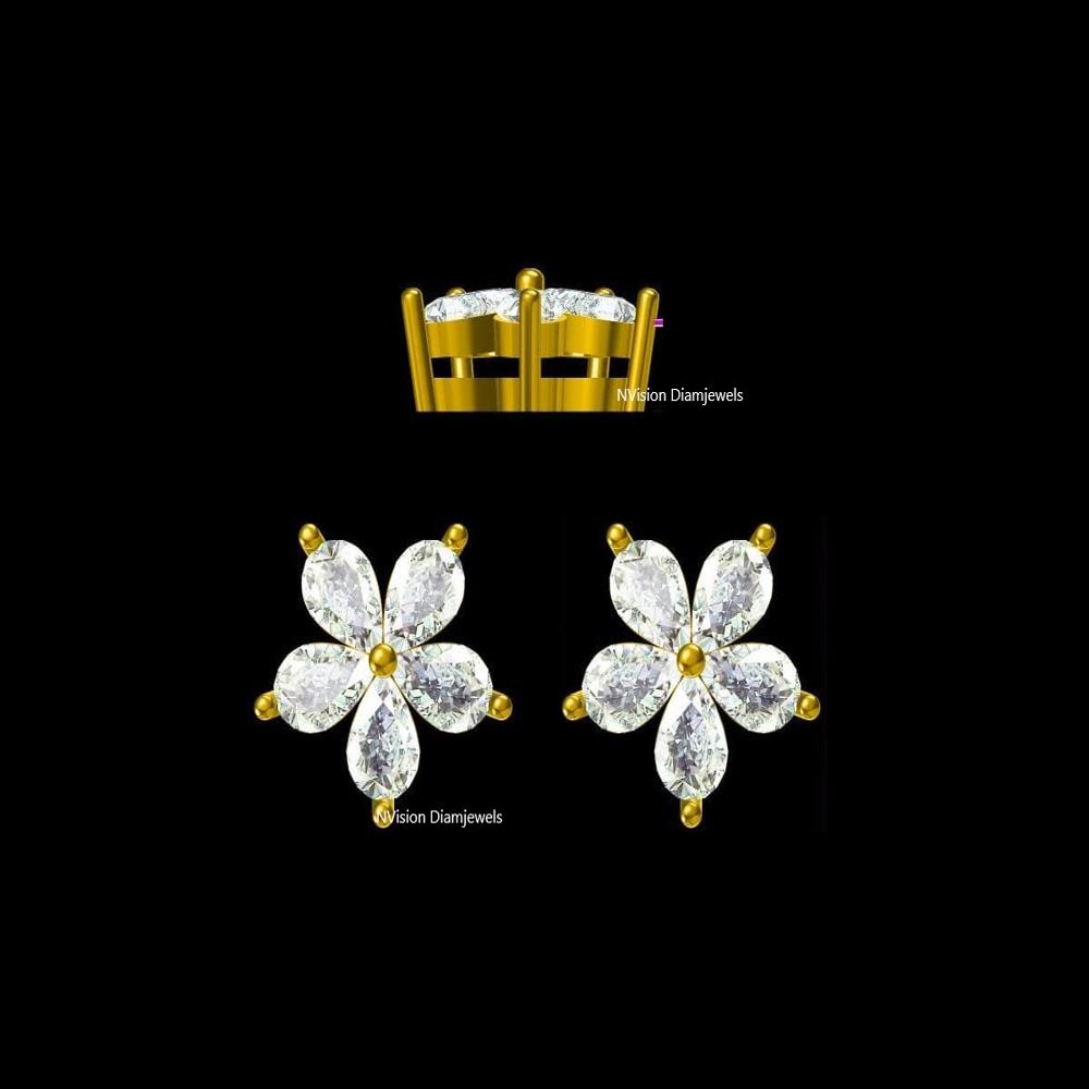 Petal Perfection Natural Diamond Small Studs with Big Shine