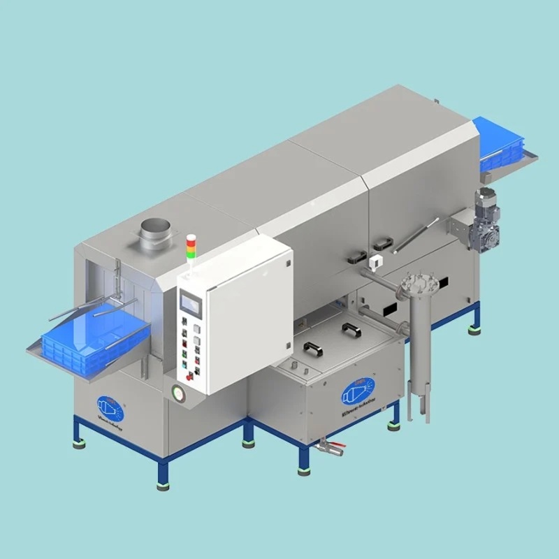 3 Phase Plastic Bin Cleaning Machine , Front Loading - Color: Silver
