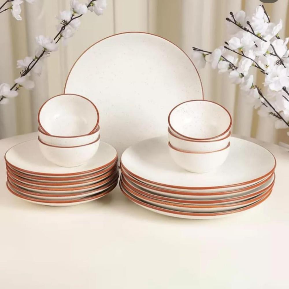 Ceramic brown border plates