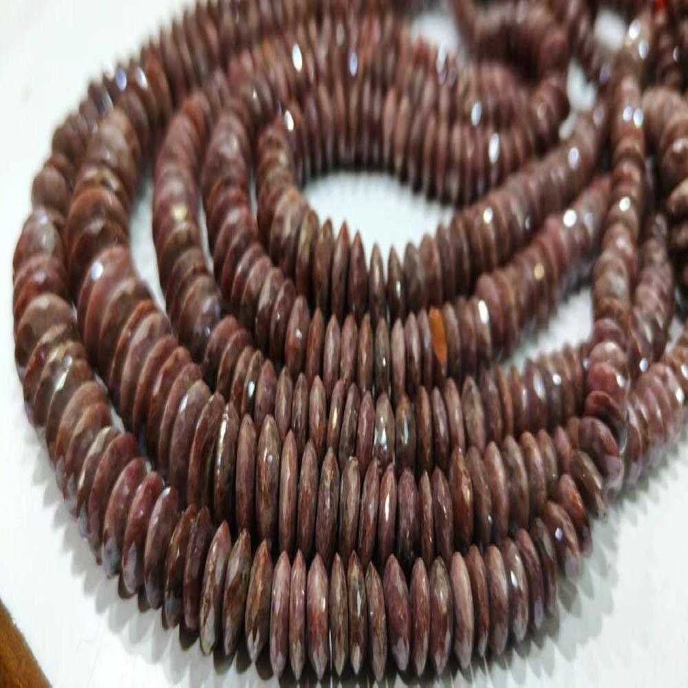 Natural Ruby Silverite German Cut Rondelle Faceted Beads Germen Cut Shape Beads 8 to 12mm Strand 8 Inch Long