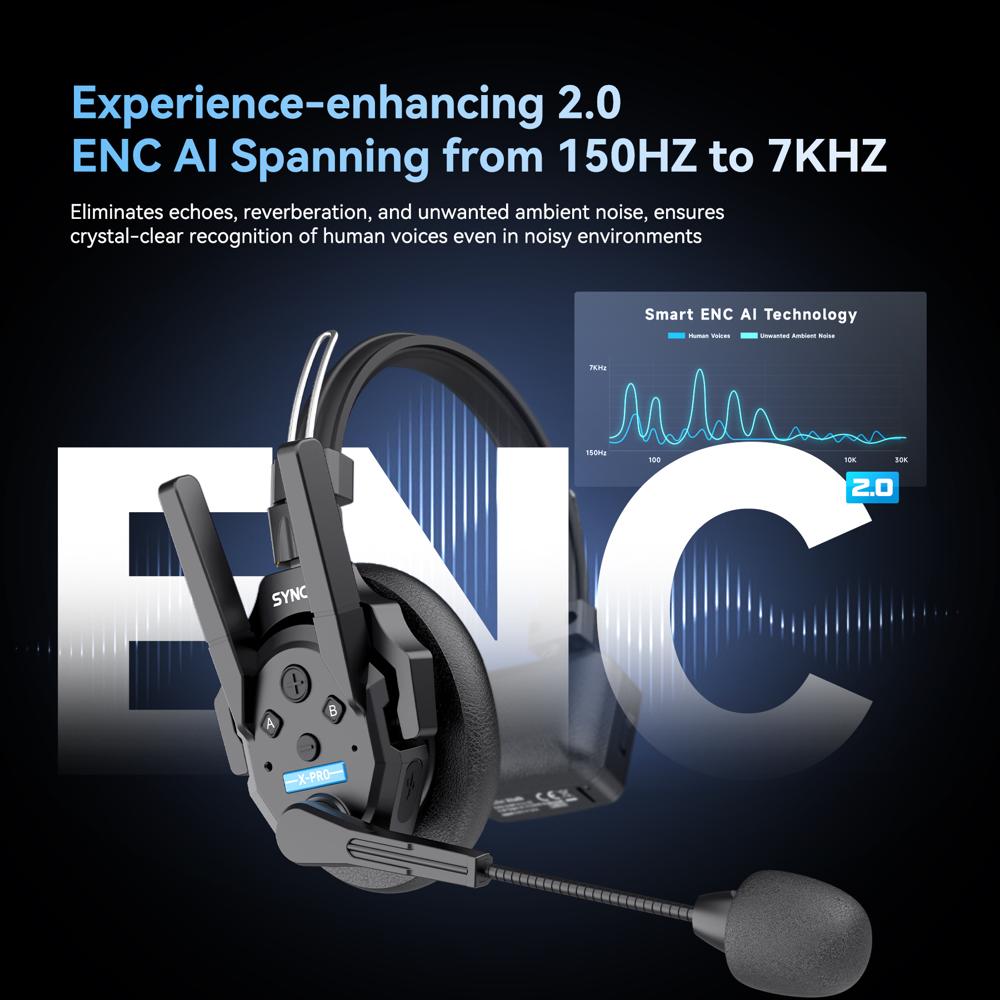 SYNCO Xtalk XPro X5 Full Duplex Wireless Intercom Headset System