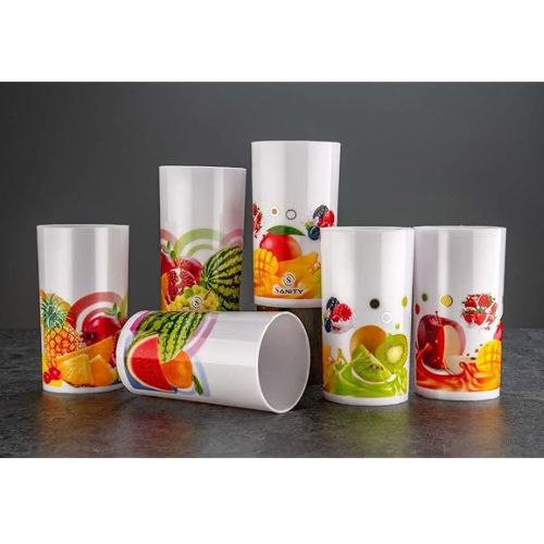Acrylic Juice Glass Set Transparent Strong and Reusable Drinkware for Kitchen and Dining Table
