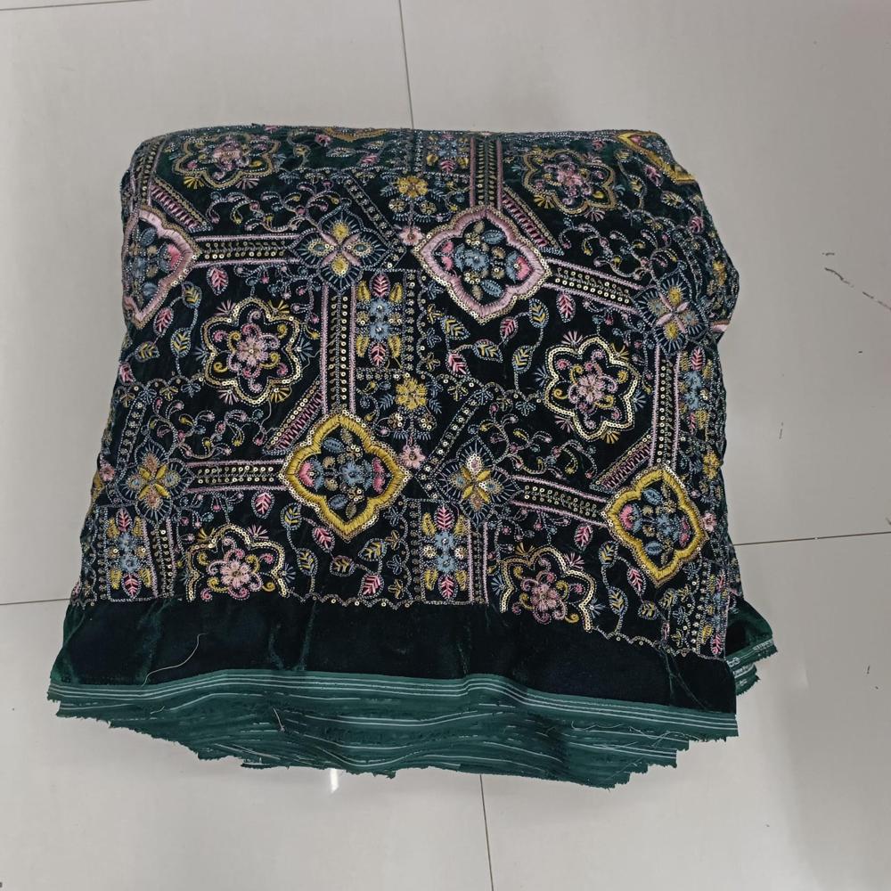 Embroidery velvet fabric