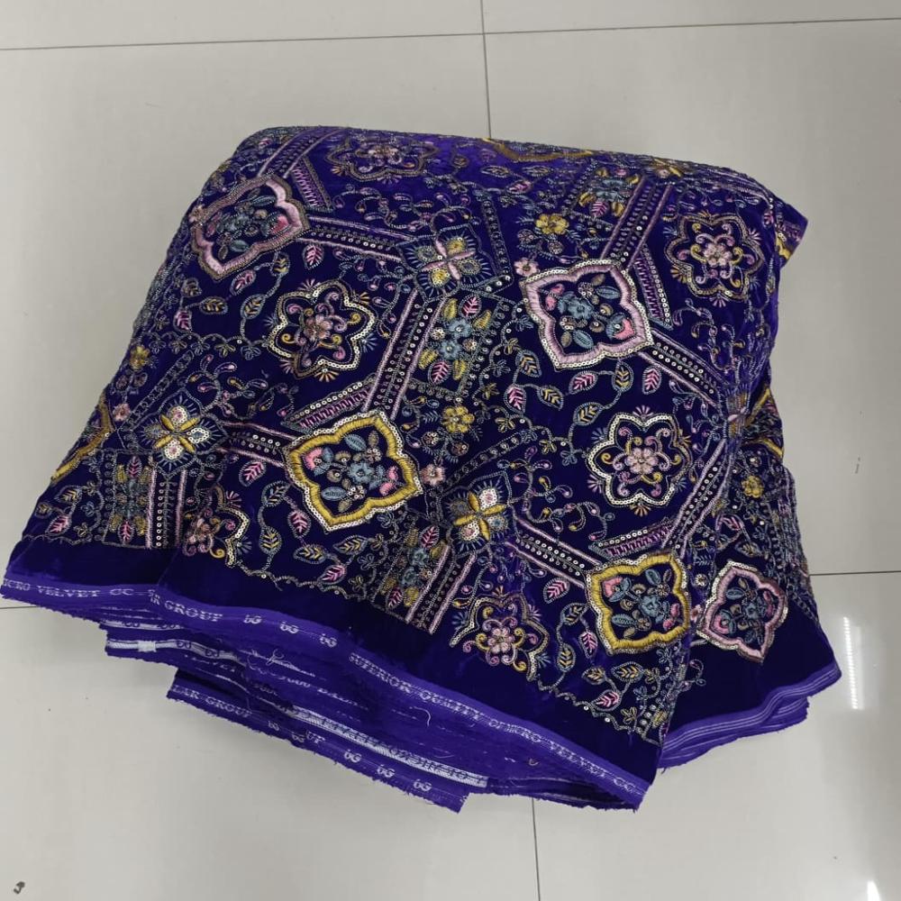 Embroidery velvet fabric