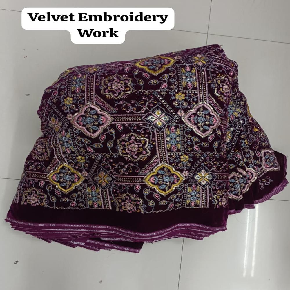 Embroidery velvet fabric