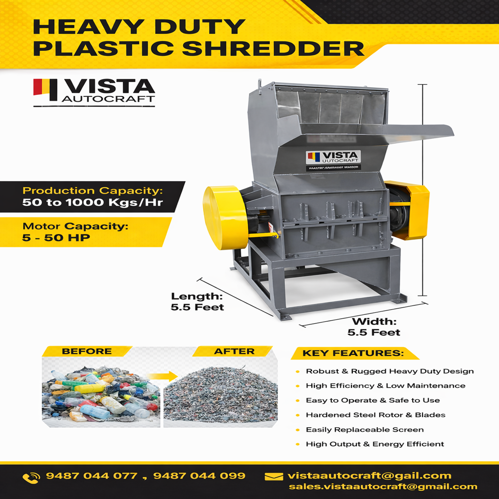 50HP Plastic scrap grinder machine in chennai