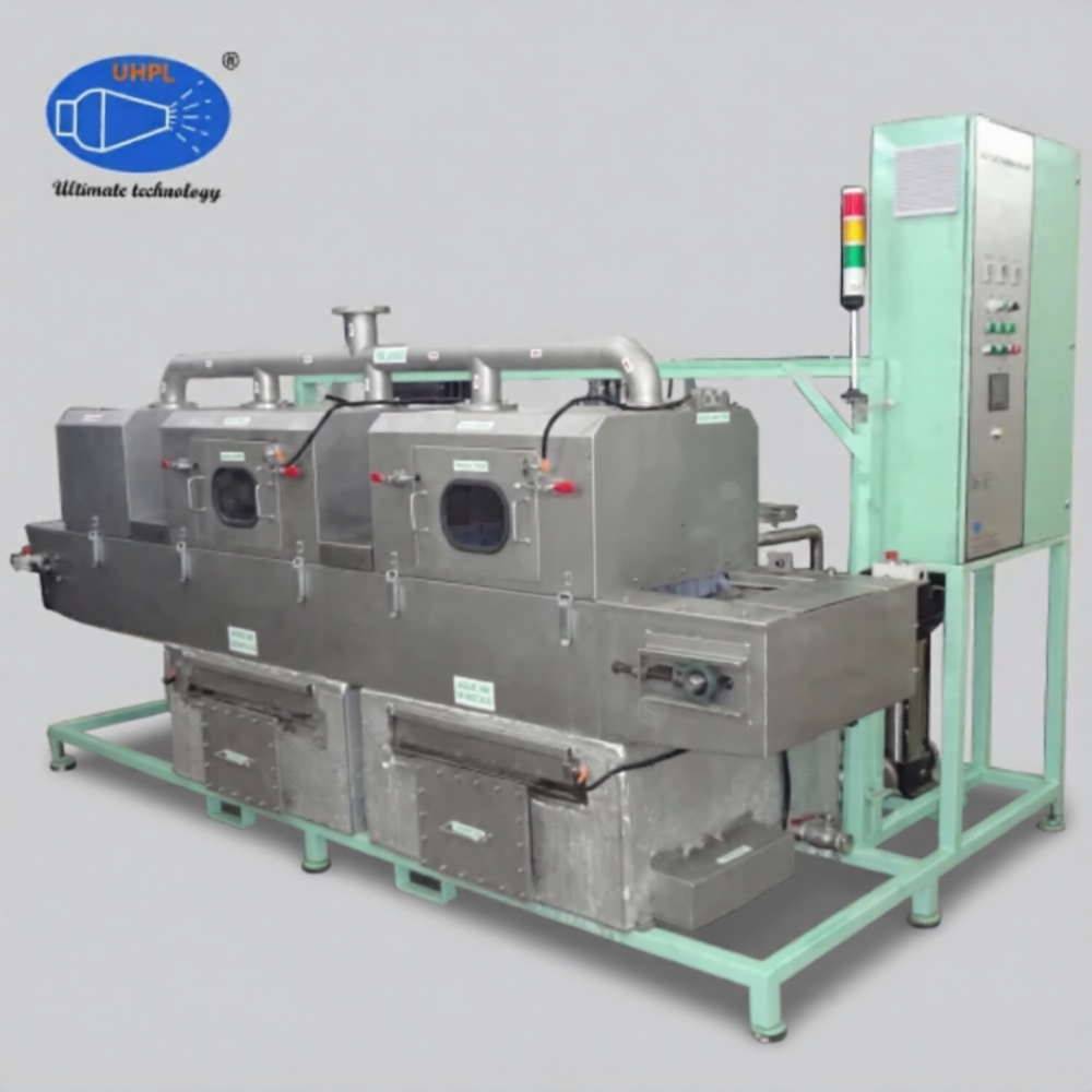 Carbon Steel Double Sprocket Tapered Roller Conveyorized Washing Machine - Color: Silver