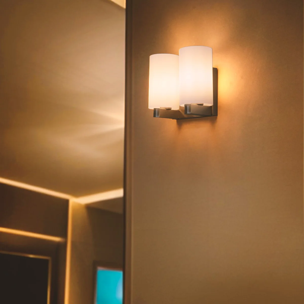 Philips Trunk And Tale Wall Lights - Glass And Steel | Customizable Color, 15-40 Watt Electric Lighting