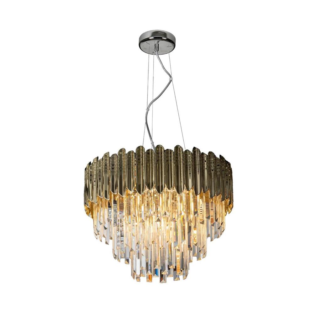 Philips Gladius Chandeliers - Glass & Steel, Polished Finish, Electric Led Lighting, Custom Color Options | Elegant Design With 1-year Warranty