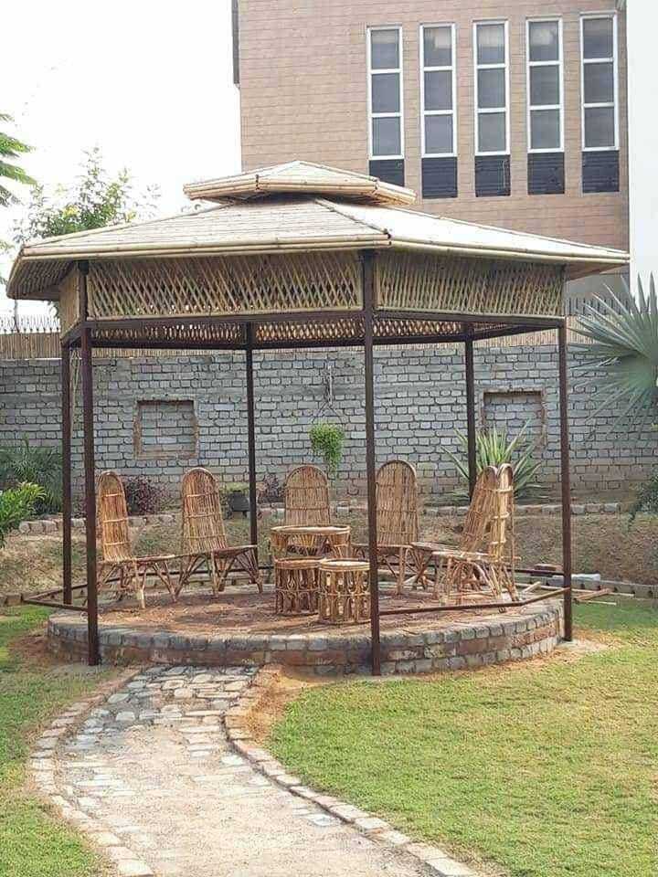 Bamboo And Wooden Gazebo For House Garden And Hotel And Farm House