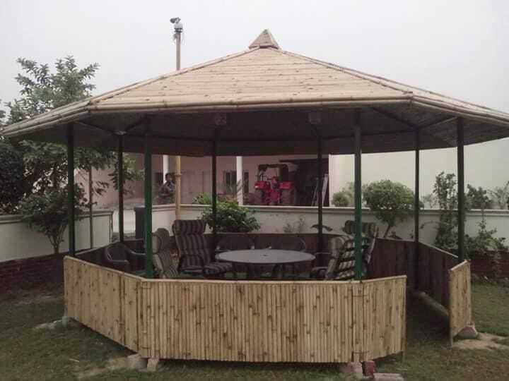 Bamboo And Wooden Gazebo For House Garden And Hotel And Farm House