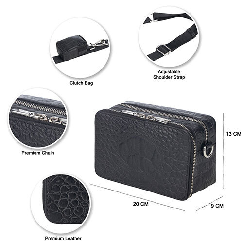 Black Leather Cross Body Bag