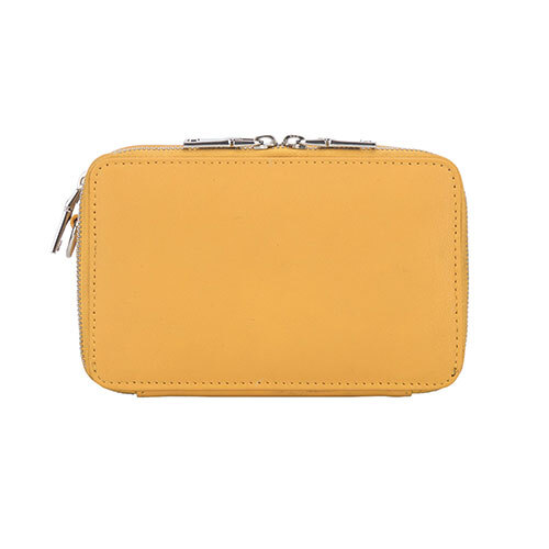 Yellow Leather Cross Body Bag