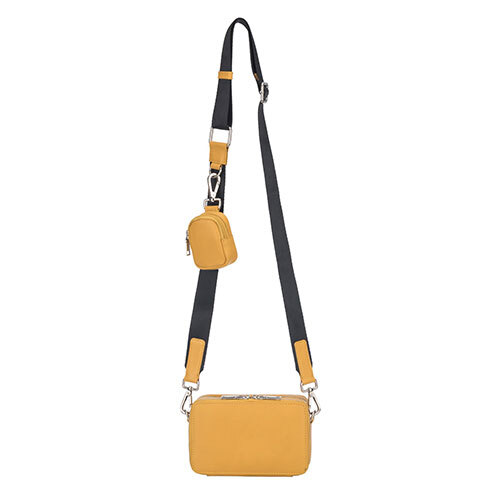 Yellow Leather Cross Body Bag