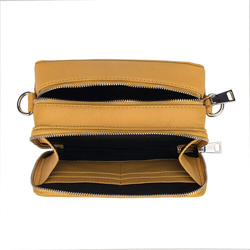 Yellow Leather Cross Body Bag