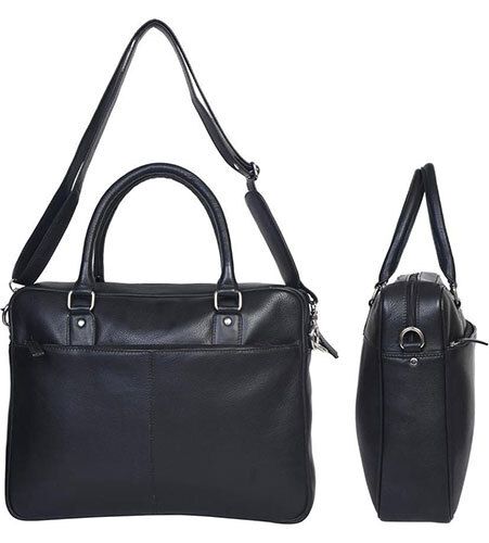Black Leather Laptop Bag