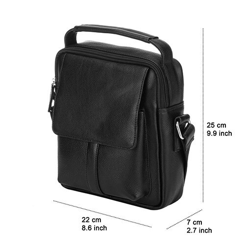 Black Leather Sling Bag