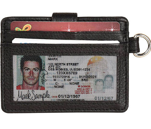 Black Leather Wallet with Key Holder