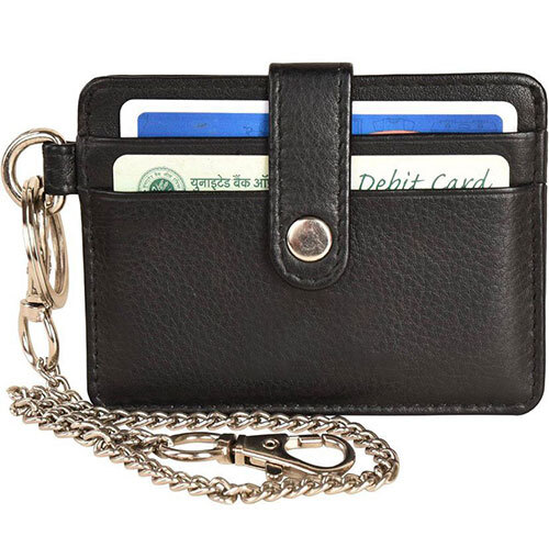 Mens Black Leather Wallet with Key Holder