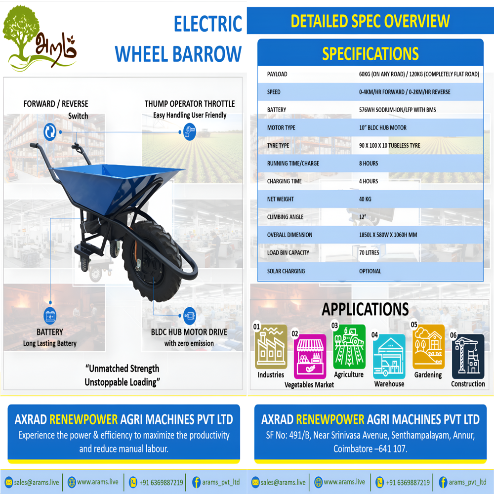 Electric Wheelbarrow V3 - Application: Industries