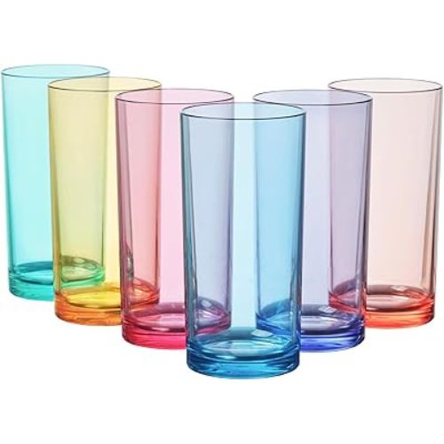 Unbreakable Acrylic Water Glass Set with Modern Transparent Finish Perfect for Indoor and Outdoor Use