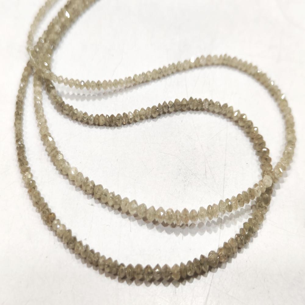 Natural Milky Ice Grey Diamond Rondelle Faceted Beads Certified Diamond beads Strand 4 inches Size 1.5mm to 2.5mm