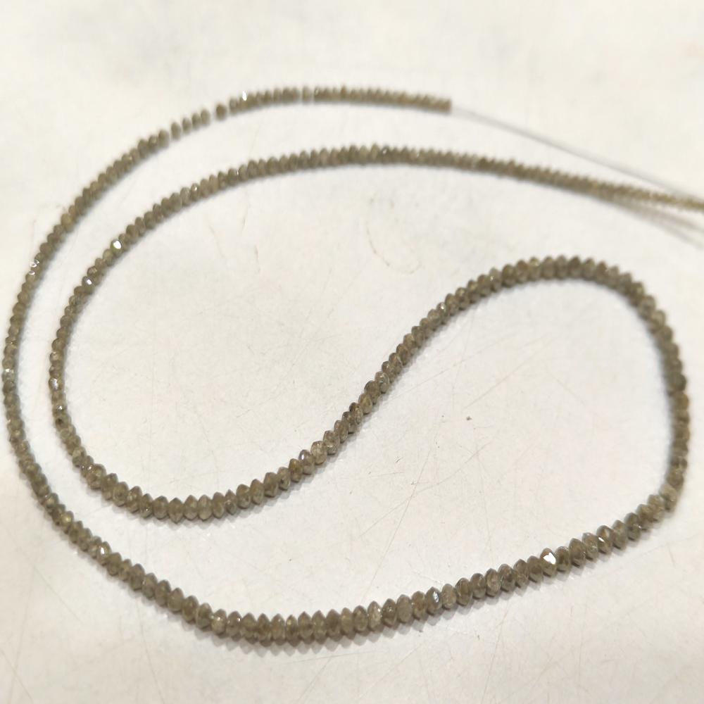 Natural Milky Ice Grey Diamond Rondelle Faceted Beads Certified Diamond beads Strand 4 inches Size 1.5mm to 2.5mm