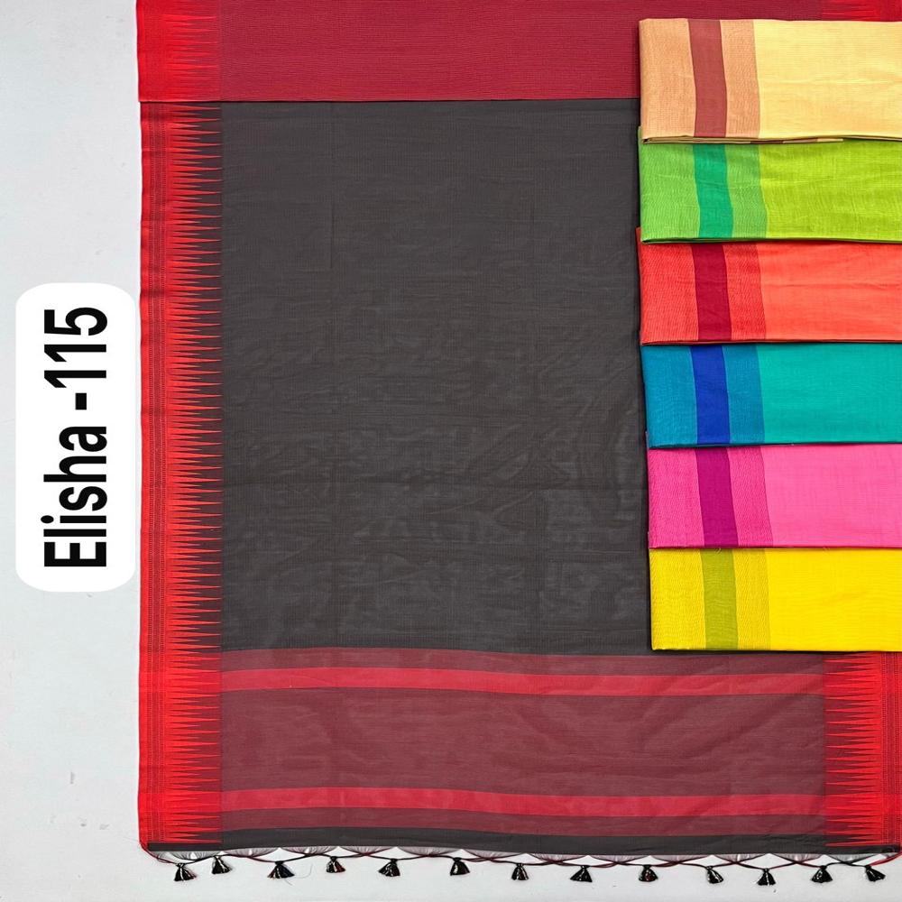 Premium Raw Silk Saree With Contrast Temple Border & Zari Weaving Pallu - Color: Beige
