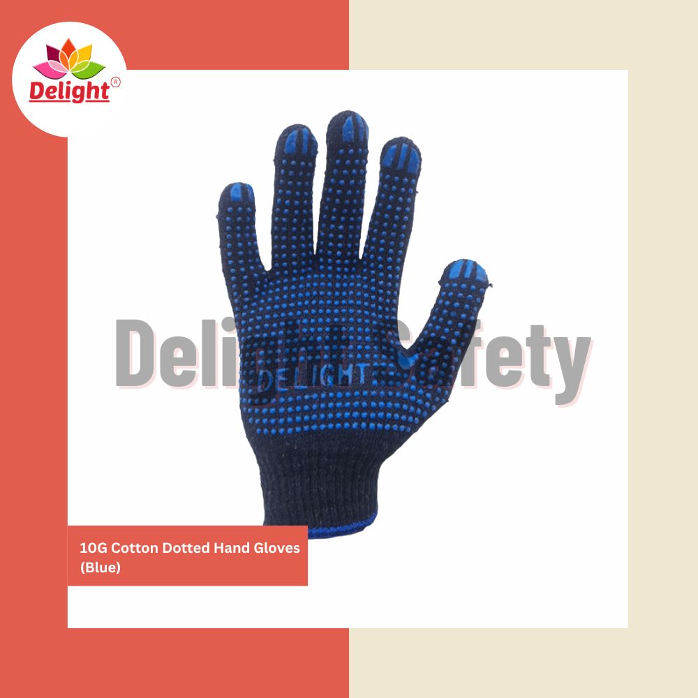 Delight MD1082-B, 10 Gauge Single Dotted Gloves Blue