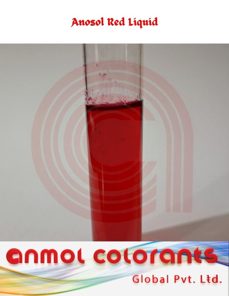Anosol Red Liquid - Synthetic Dye, 50L/100L HDPE Drum, Bright Red | High Tinctorial Strength, Water Soluble, Light & Washing Fastness