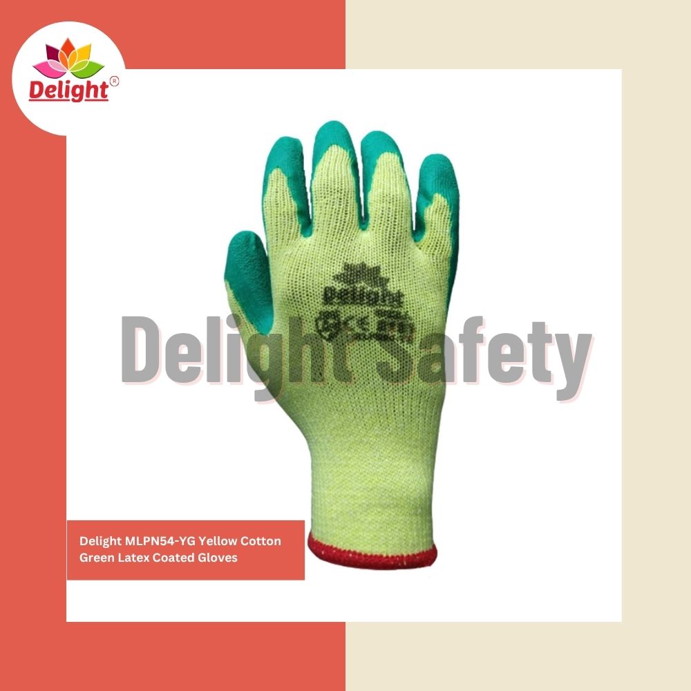 Delight MLPN54-YG Yellow Green Latex Palm Coated Hand Gloves