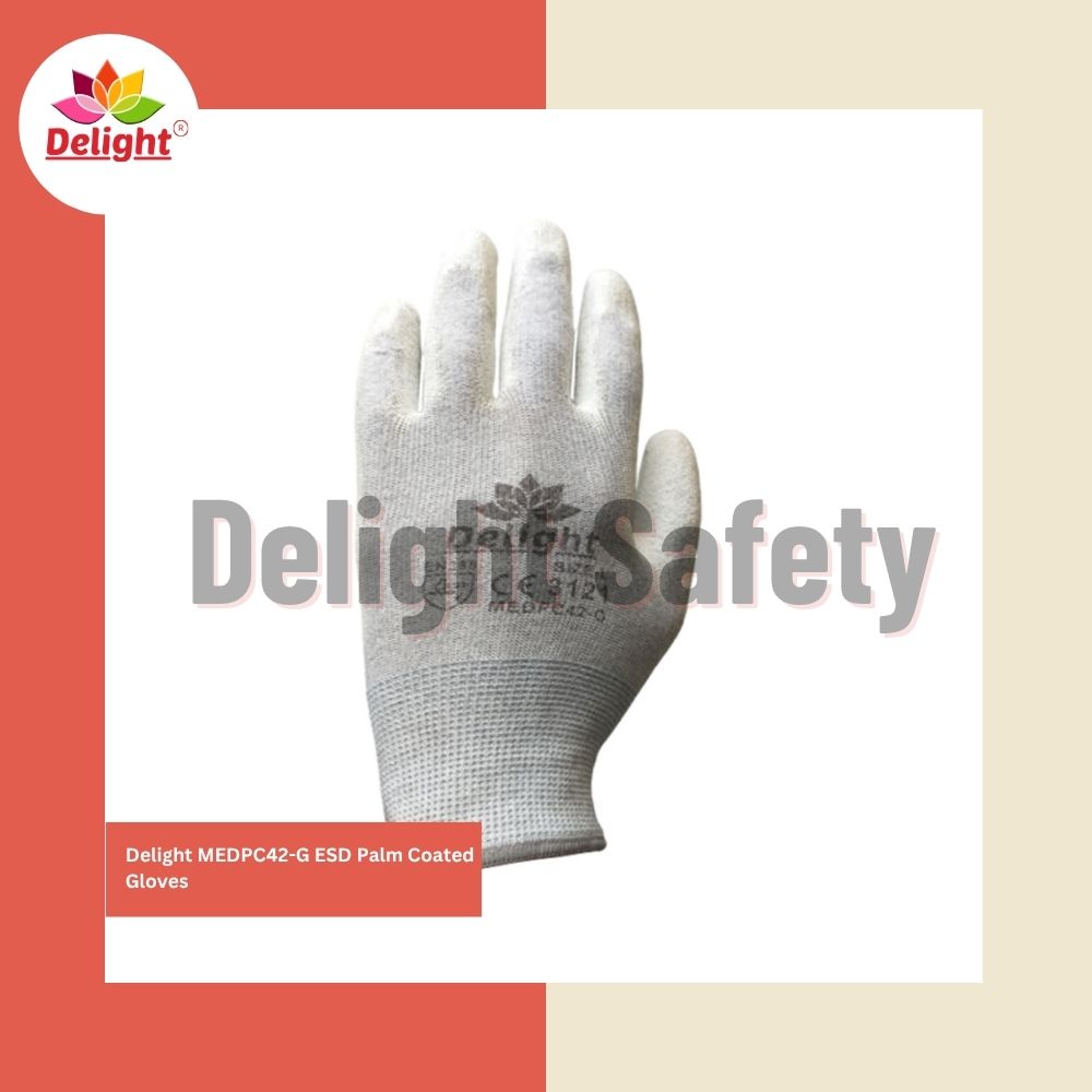 Delight MEDPC42-G ESD Palm Coated Gloves