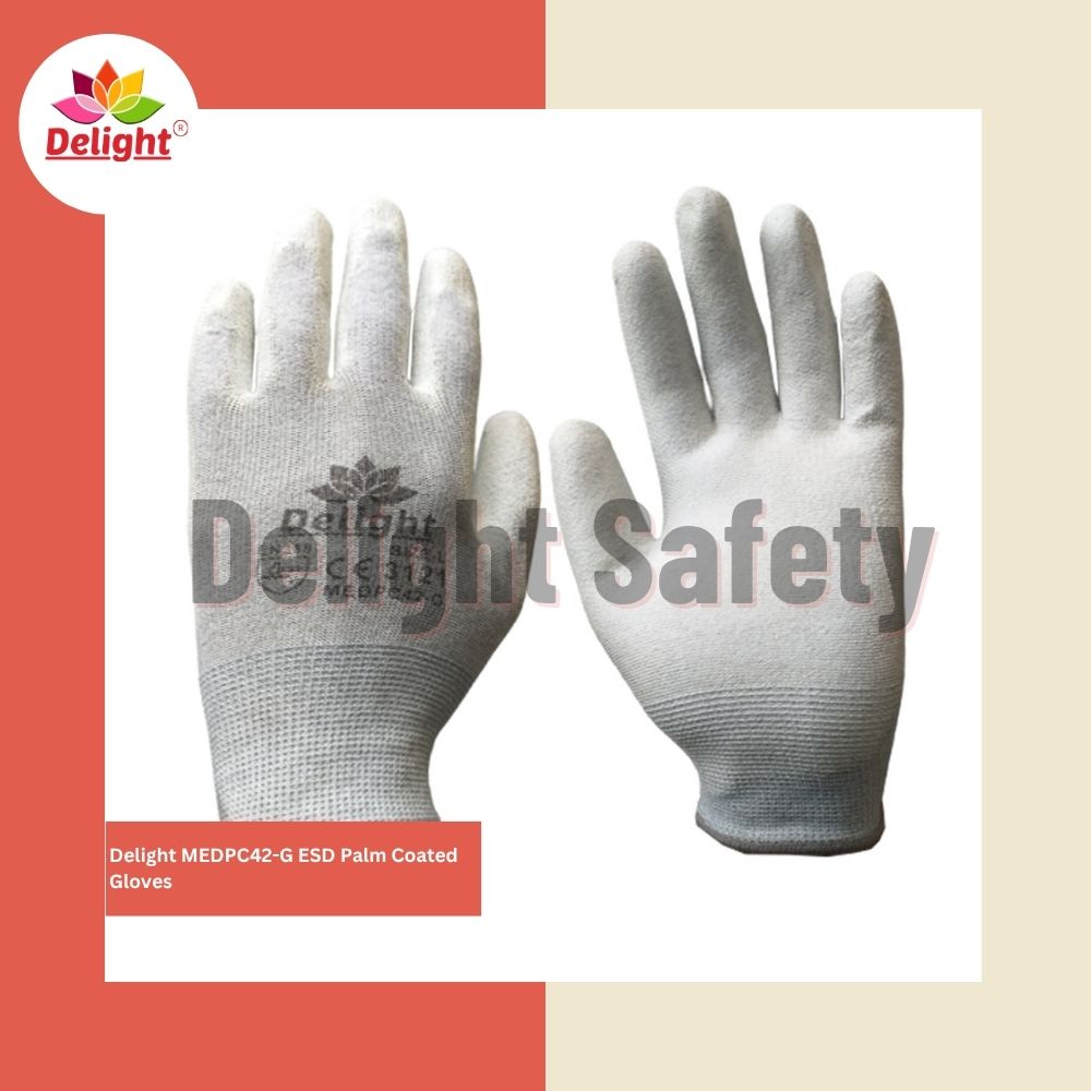 Delight MEDPC42-G ESD Palm Coated Gloves