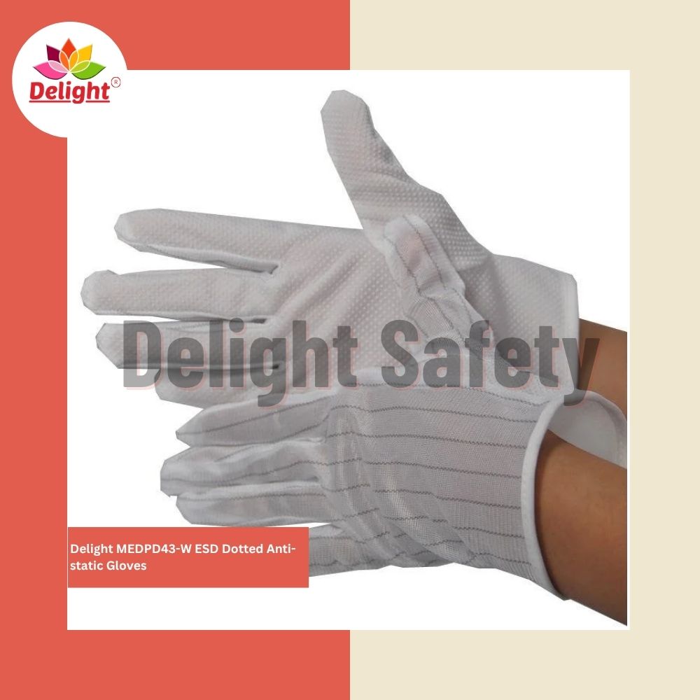 Delight MEDPD43-W ESD Dotted Anti-static Gloves