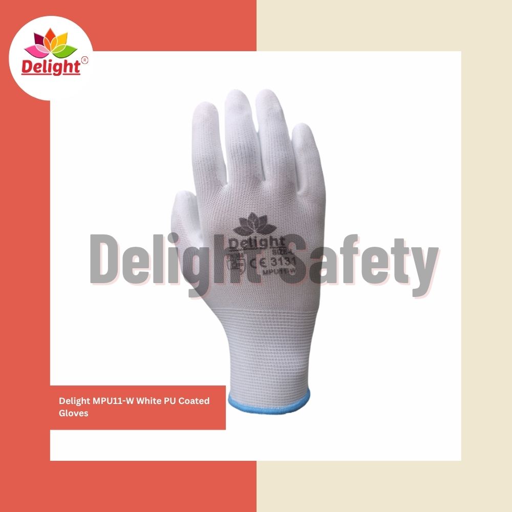 Delight Mpu11-W White Pu Coated Gloves - Feature: Breathable