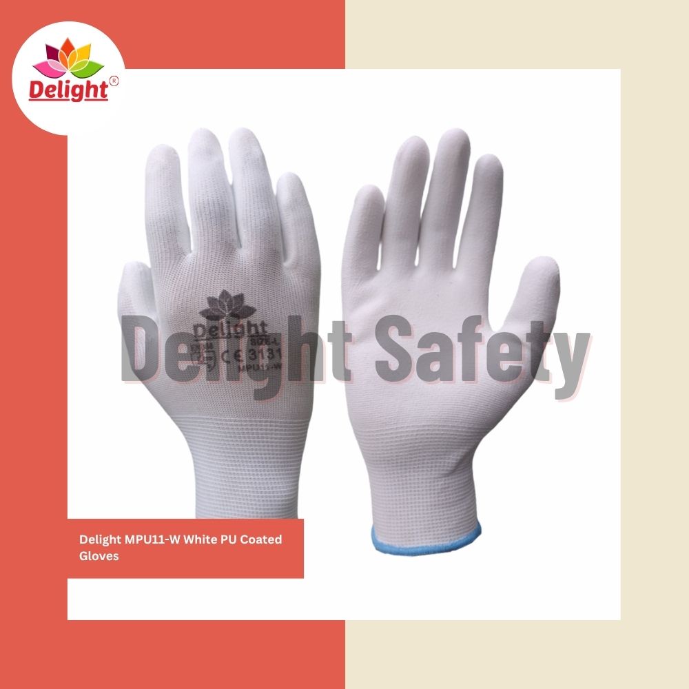 Delight MPU11-W White PU Coated Gloves