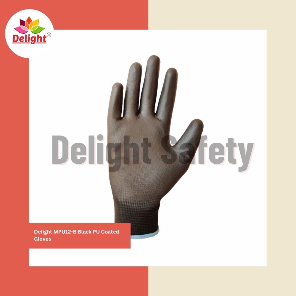 Delight Mpu12-b Black Pu Coated Gloves - Color: White