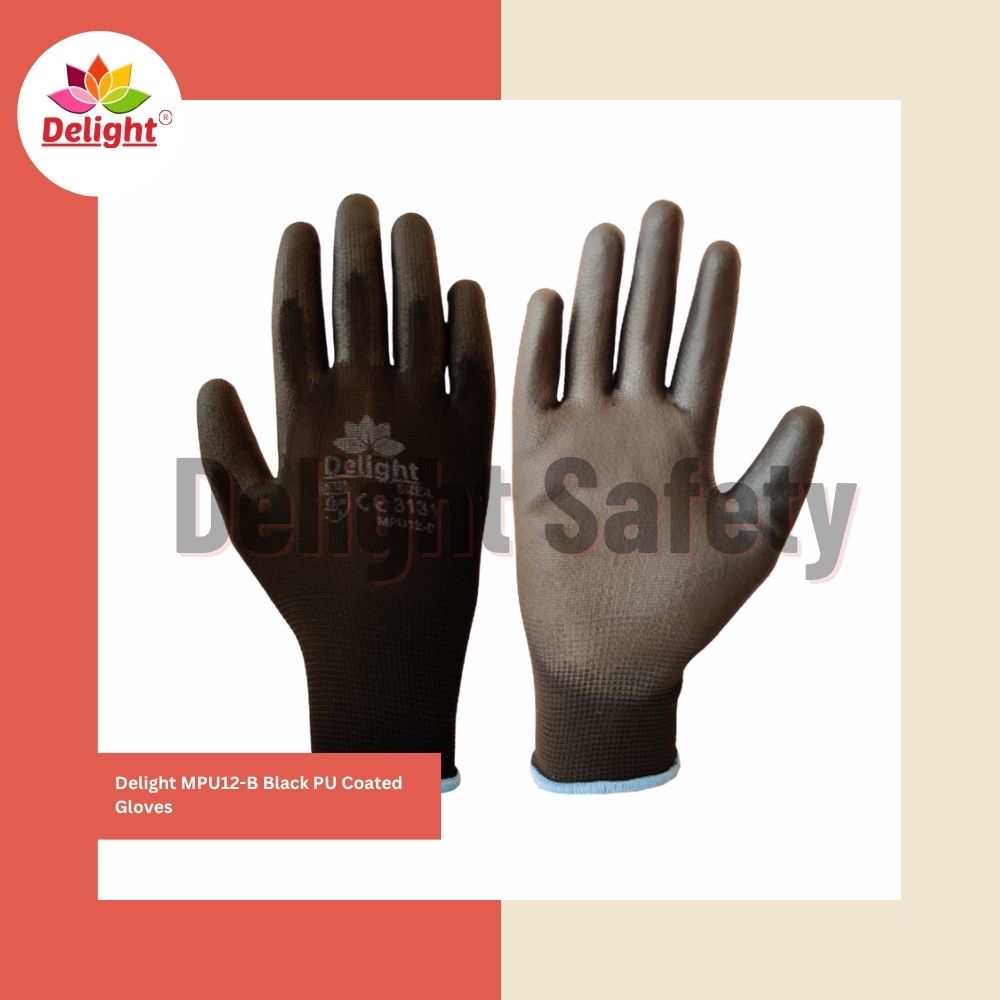 Delight MPU12-B Black PU Coated Gloves