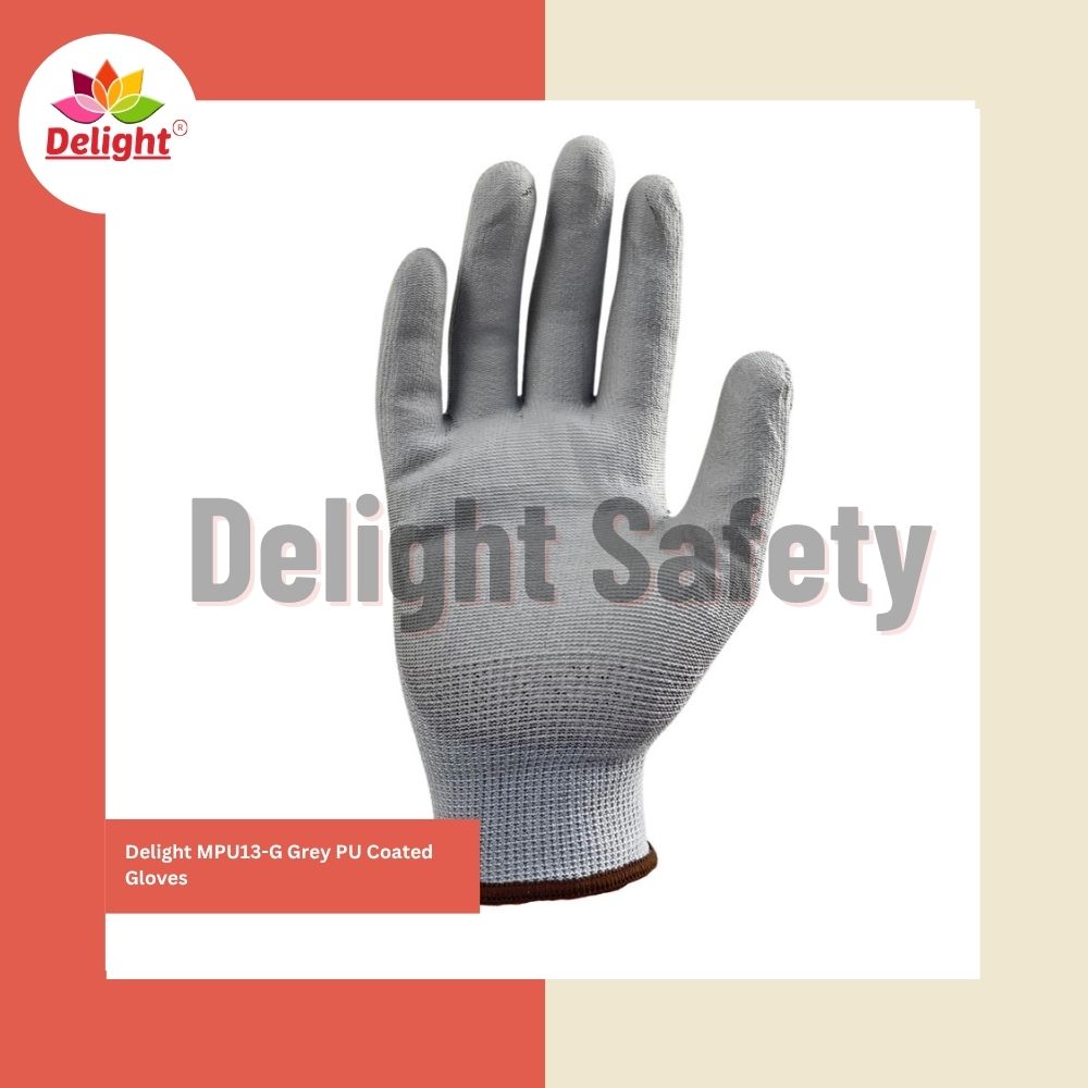 Delight Mpu13-G Grey Pu Coated Gloves
