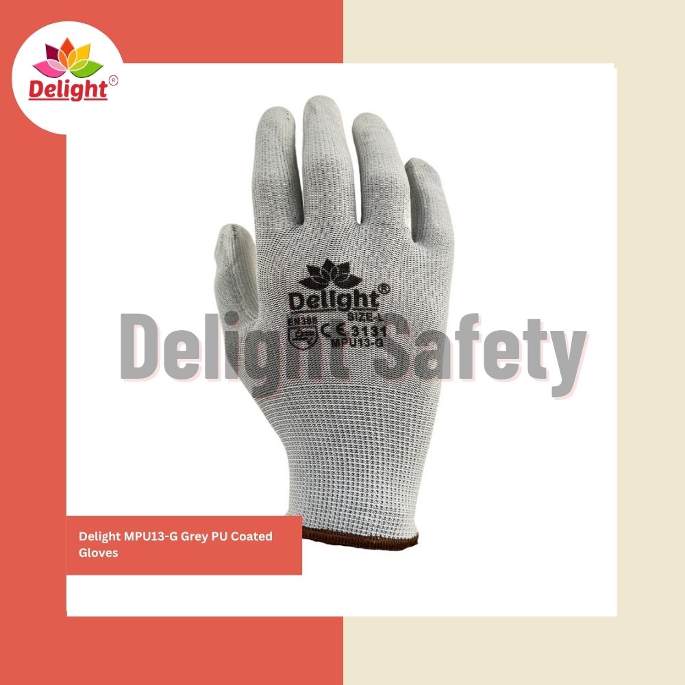 Delight Mpu13-G Grey Pu Coated Gloves