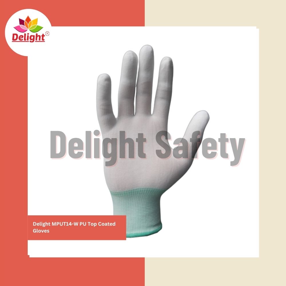 Delight MPUT14-W Pu Top Coated Hand Gloves