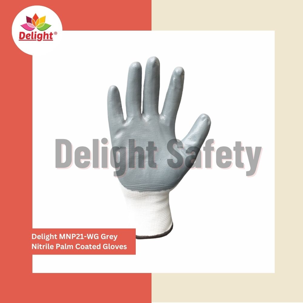 Delight MNP21-WG Grey Nitrile Palm Coated Gloves