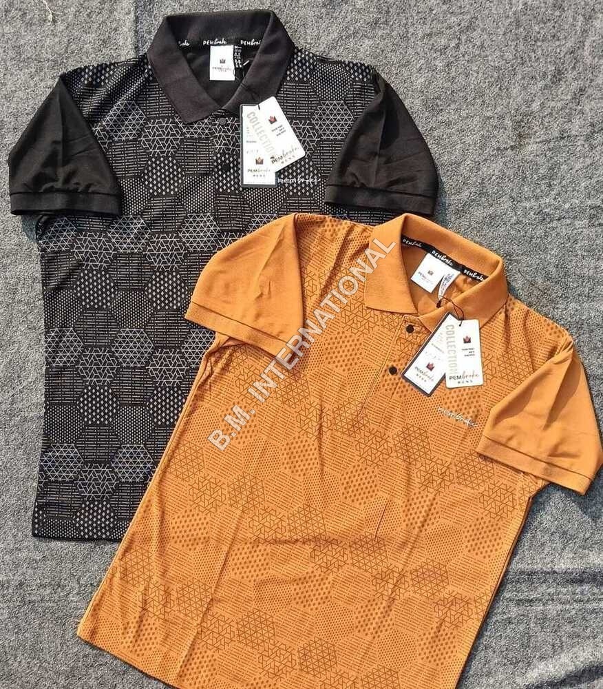 Mens Polo Printed T-Shirt - Cotton Blend, S to XXL, Multicolor | All-Over Print, Regular Fit, Button Placket