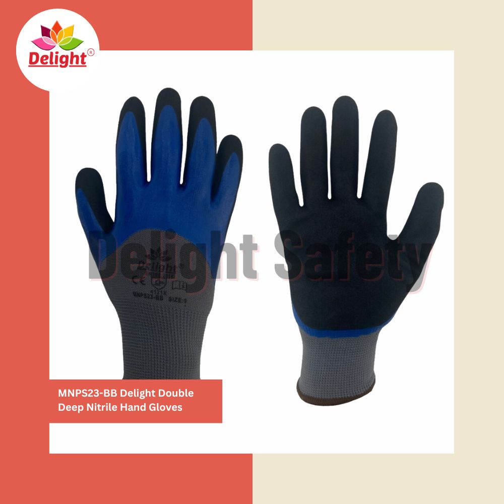 Delight MNPS23-BB Double Deep Nitrile Hand Gloves