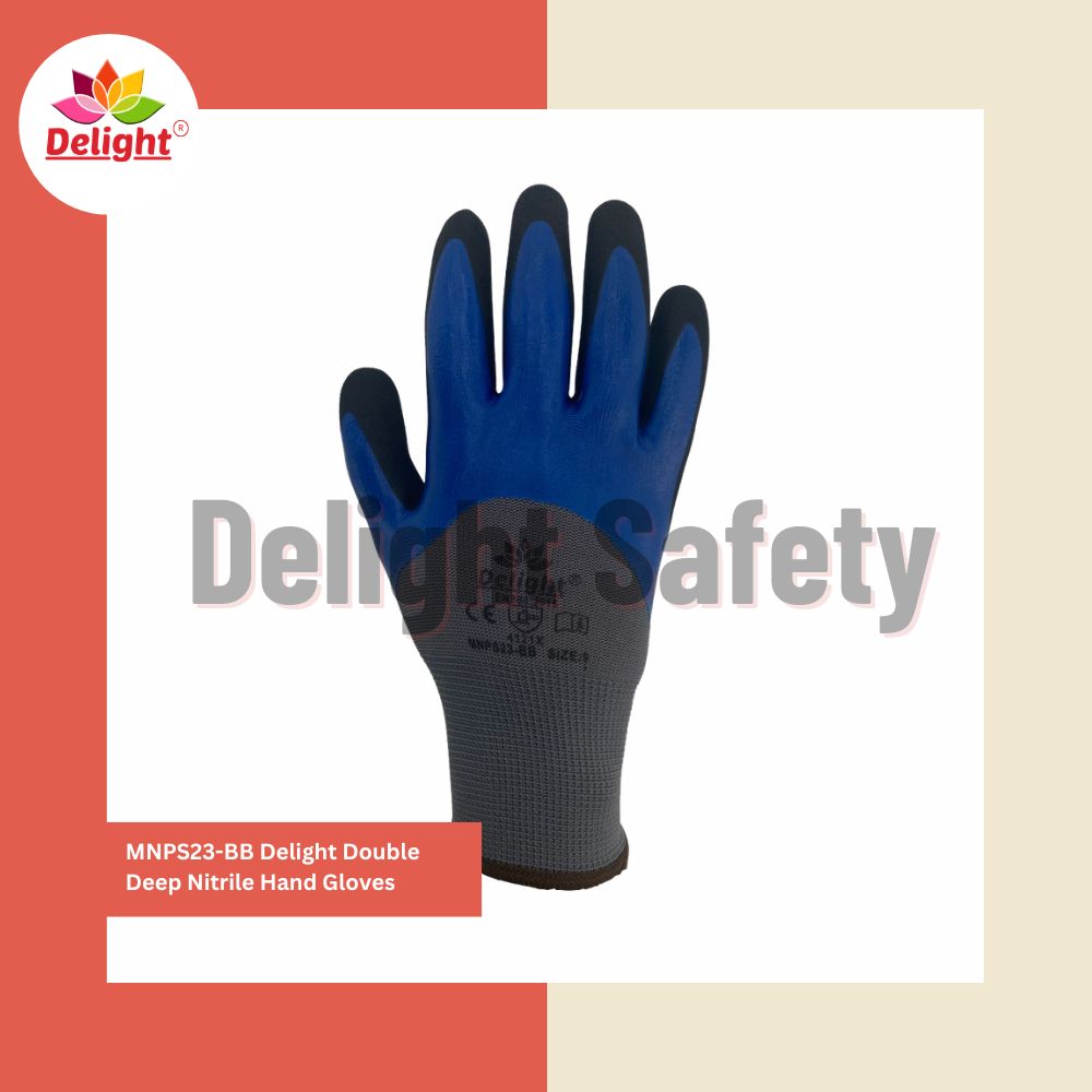 Delight MNPS23-BB Double Deep Nitrile Hand Gloves