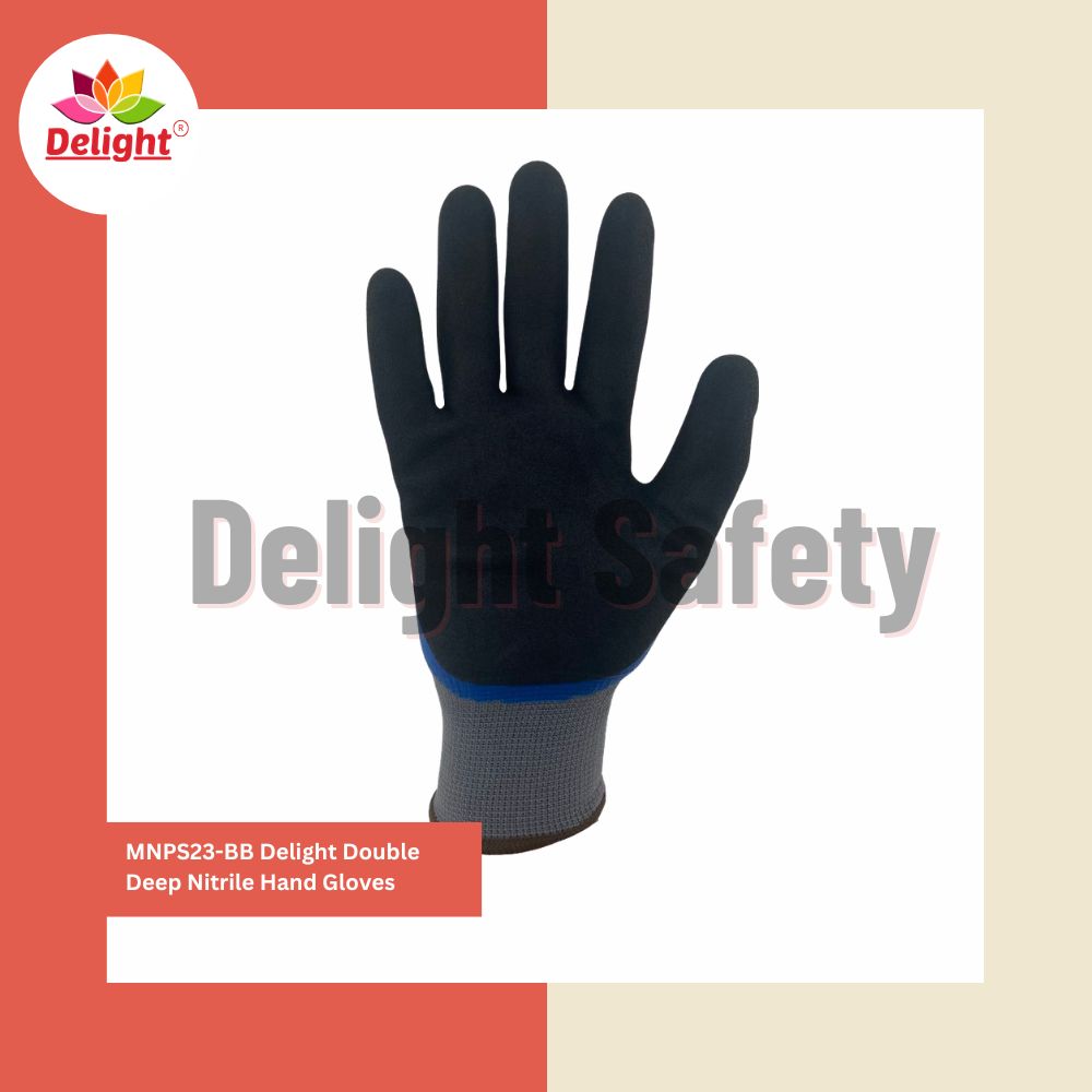 Delight MNPS23-BB Double Deep Nitrile Hand Gloves