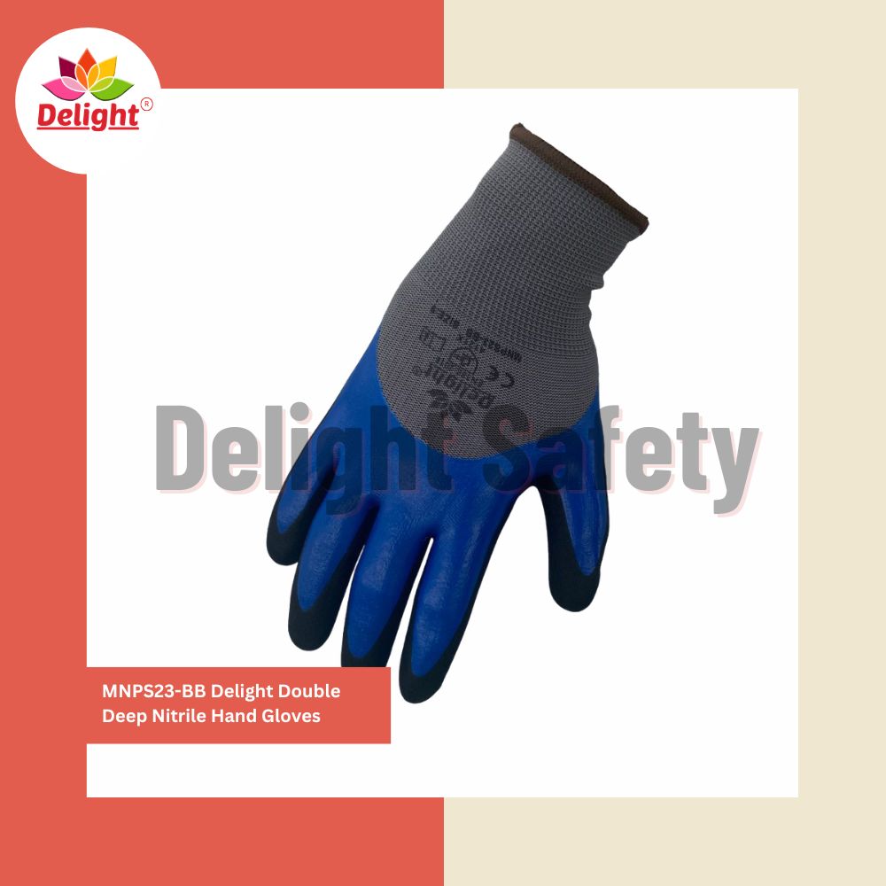 Delight MNPS23-BB Double Deep Nitrile Hand Gloves